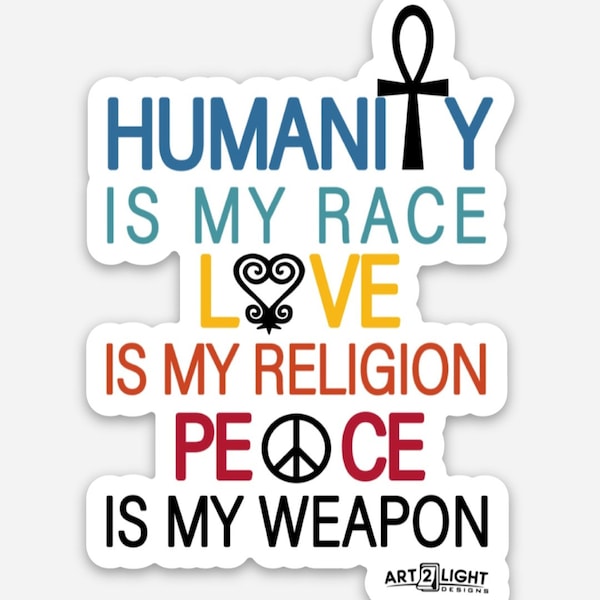 Humanity Love Peace Sticker