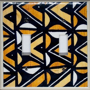Mudcloth Double Switchplate 4A