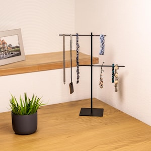 Minimalist Metal Jewelry Stand – Necklace, Earring & Bracelet Organizer – Modern Accessory Holder