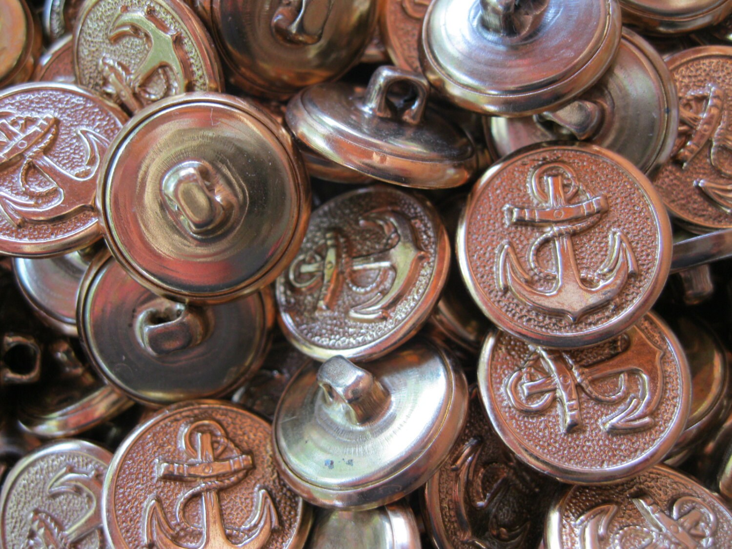 TEN Brass Buttons Anchor Navy. Shank. Steampunk Designs. Arts Etsy