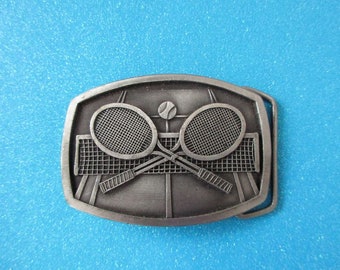 Tennis Belt Buckle Vintage Indiana Metal Craft 1977 Sports Free US Shipping