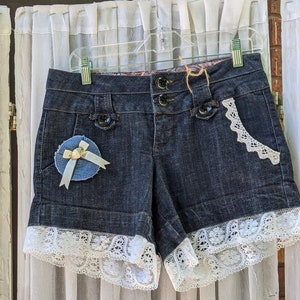 Lace shorts denim online