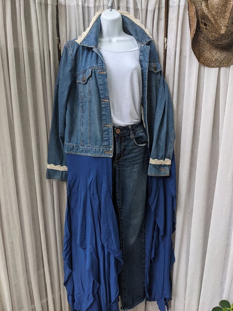 floor length jean jacket