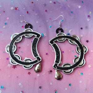 Lydia Deetz Multi-color Acrylic Earrings with Silver Earring Hooks, Plastic Jewelry