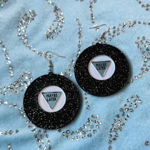 Maybe Later Magic 8 Ball Earrings: Laser Cut Acrylic Jewelry
