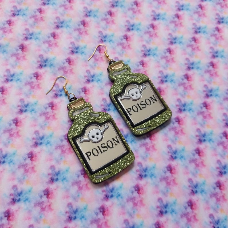 Colorful SUN & MOON Acrylic Earrings / Witchy / Celestial / Tarot Jewelry image 2