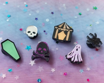 Gothic Shoe Charms - Set of 6 Compatible with Crocs