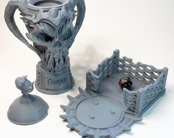 Skull Trophy Dice Tower: Fantasy Football Champion Cup, Wargaming Tournament Prize