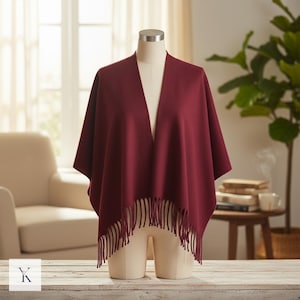 Damski szal poncho, ciepły szalik, peleryna, przytulny dzianinowy szal, prezent dla niej