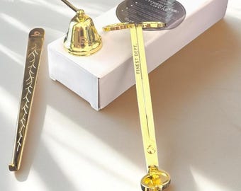 Gold Candle Care Kit: Wick Trimmer, Snuffer and, Dipper - Luxury Ritual Set