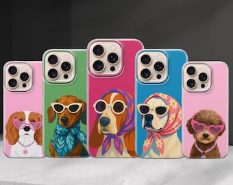 Dog Phone case Cute Animal Aesthetic Pet Lover cover for Iphone 17 Pro Max 16 15 14 13 ,Samsung S25 Ultra S24 FE A56 A16,Pixel 10 XL 9a 8 7