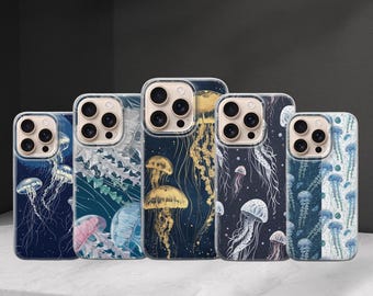 Ocean Jellyfish Phone case Creature Medusa Cover for Iphone 17 Pro Max 16 15 14 13, Samsung S25 Ultra S24 FE A56 A16, Pixel 10 XL 9a 8 7