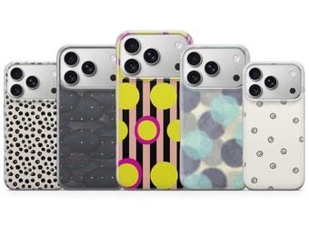 Polka Dots Phone case Dalmatian Spots Cover for iPhone 17 Pro Max, 16e, 15, 14, 13 & Samsung S26 Ultra, S25 FE, A57, A56, Pixel 10, 9A