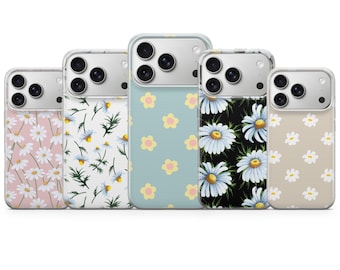 Daisy Flower Phone case Floral Pattern Cover for iPhone 17 Pro Max, 16e, 15, 14, 13 & Samsung S26 Ultra, S25 FE, A57, A56, Pixel 10, 9A