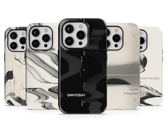 Funda para teléfono con citas inspiradoras y diseño abstracto para iPhone 17 Pro Max, 16e, 15, 14, 13 y Samsung S26 Ultra, S25 FE, A57, A56, Pixel 10, 9A