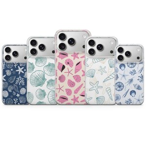 Sea Shell Phone case Ocean Beachy Nautical Cover for iPhone 17 Pro Max, 16e, 15, 14, 13, Samsung S26 Ultra, S25 FE, A57, A56, Pixel 10, 9A