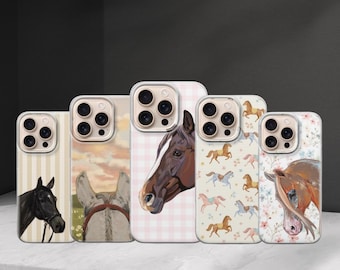Coque pour portable Cheval équestre, Fille, Coque pour Iphone 17 Pro Max 16 15 14 13, Samsung S25 Ultra S24 FE A56 A16, Pixel 10 XL 9a 8 7