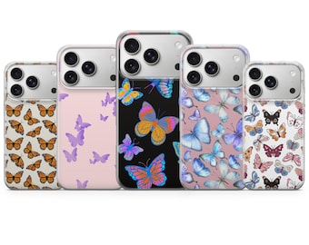 Butterflies Phone case Butterfly Cover for iPhone 17 Pro Max, 16e, 15, 14, 13 & Samsung S26 Ultra, S25 FE, A57, A56, Pixel 10, 9A