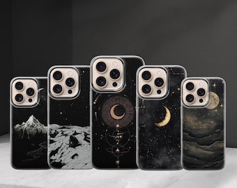Moon Phone case Celestial Stars Cover for Iphone 17 Pro Max 16 15 14 13, Samsung S25 Ultra S24 FE A56 A16, Pixel 10 XL 9a 8 7