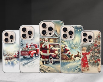 Xmas vintage Phone case Christmas Retro Santa cover for Iphone 17 Pro Max 16 15 14 13, Samsung S25 Ultra S24 FE A56 A16,Pixel 10 XL 9a 8 7