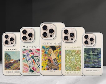 Capa para celular inspirada na famosa pintura de Matisse Monet, compatível com iPhone 17 Pro Max, 16e, 15, 14, 13 e Samsung S26 Ultra, S25 FE, A57, A56, Pixel 10 e 9A.