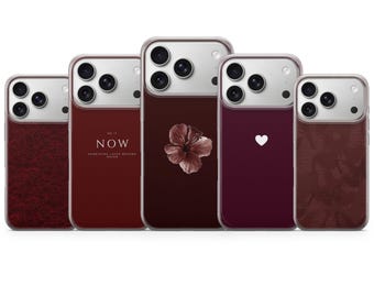 Burgundy Phone Galaxy Moody Elegant Deep Red coverfor iPhone 17 Pro Max, 16e, 15, 14, 13, Samsung S26 Ultra, S25 FE, A57, A56, Pixel 10, 9A