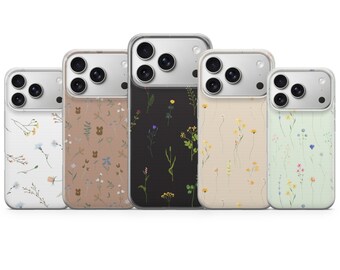 Boho Wildflower Phone case Floral Cover for iPhone 17 Pro Max, 16e, 15, 14, 13 & Samsung S26 Ultra, S25 FE, A57, A56, Pixel 10, 9A