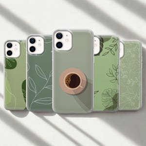 Funda de teléfono verde salvia con estética natural para iPhone 17 Pro Max 16 15 14 13, Samsung S25 Ultra S24 FE A56 A16, Pixel 10 XL 9a 8 7