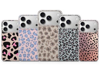 Funda para teléfono con estampado de leopardo y guepardo para iPhone 17 Pro Max, 16e, 15, 14, 13 y Samsung S26 Ultra, S25 FE, A57, A56, Pixel 10, 9A