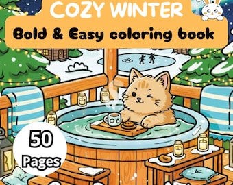 Winter Wonderland Animals: A Cozy Bold and Easy Coloring Book for All Ages