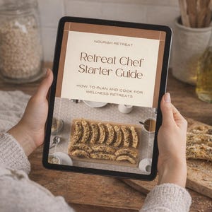 Guide för Wellness Retreat i PDF-format | Vegansk menyplanering och recept | Verktygslåda för kockar för glutenfri retreat | System för hälsosamt matlagning