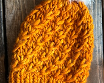 Hand Knit Crush Hat in 100% Merino Wool