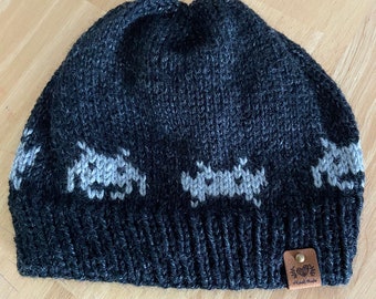 Alien Invaders Slouch Beanie PDF Knitting Pattern