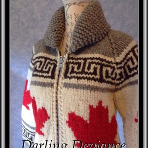 Pattern Oh Canada Maple Leaf Vintage Canadian Style Sweater image 5