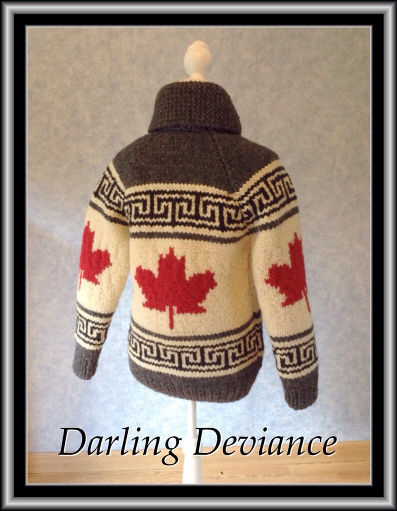 Pattern Oh Canada Maple Leaf Vintage Canadian Style Sweater image 4