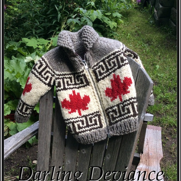 Child/Youth Pattern - Oh Canada Maple Leaf Vintage Canadian Style Sweater