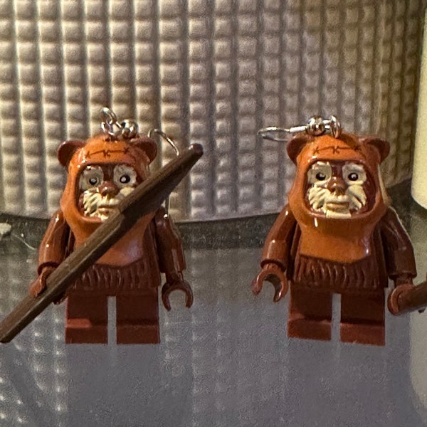 Furry Alien Creature Earrings Lego Compatible Figurine