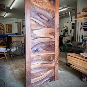 Sliding Door in Carved Walnut