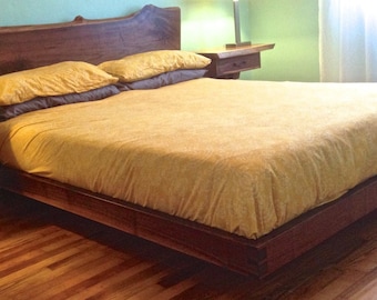 Live edge cherry platform bed.