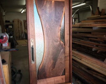 Live edge walnut entry door