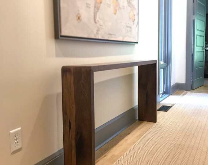 Minimalist Console Table in Walnut Etsy