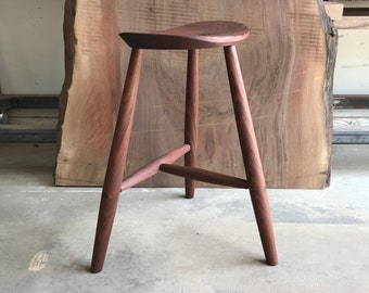 Walnut saddle stool