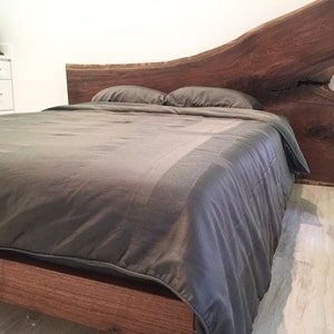 Live edge walnut platform bed image 1