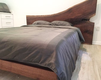 Live edge walnut platform bed