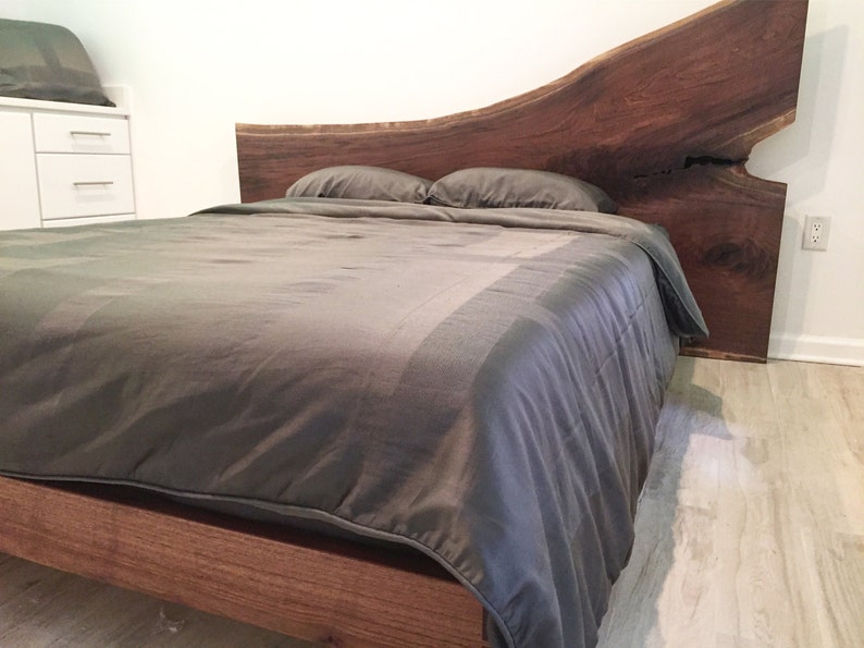 Live edge walnut platform bed image 1