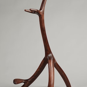 Walnut sculptural guitar stand image 7