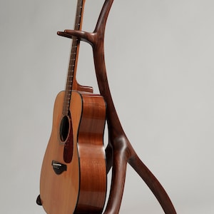 Walnut sculptural guitar stand image 2