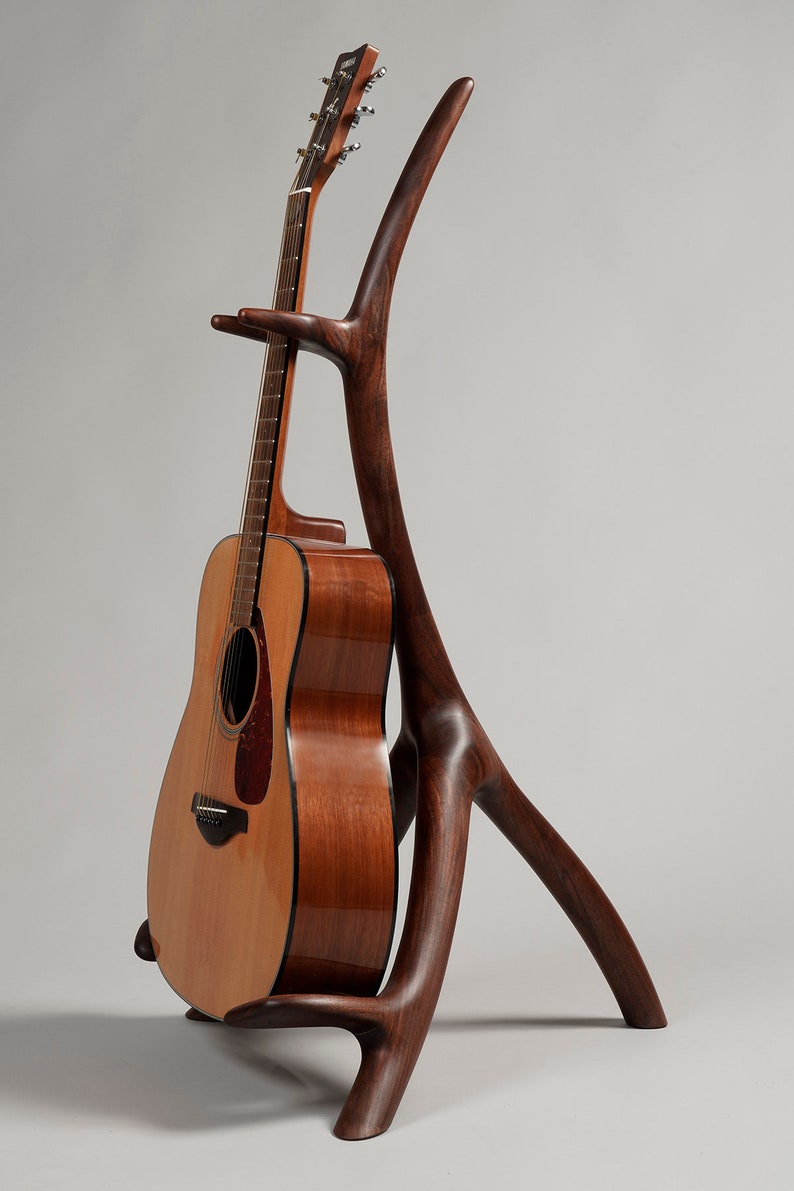 Walnut sculptural guitar stand image 2