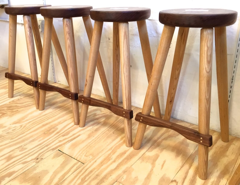 Minimalist Stool Made From Locally Harvested Hardwoods Etsy