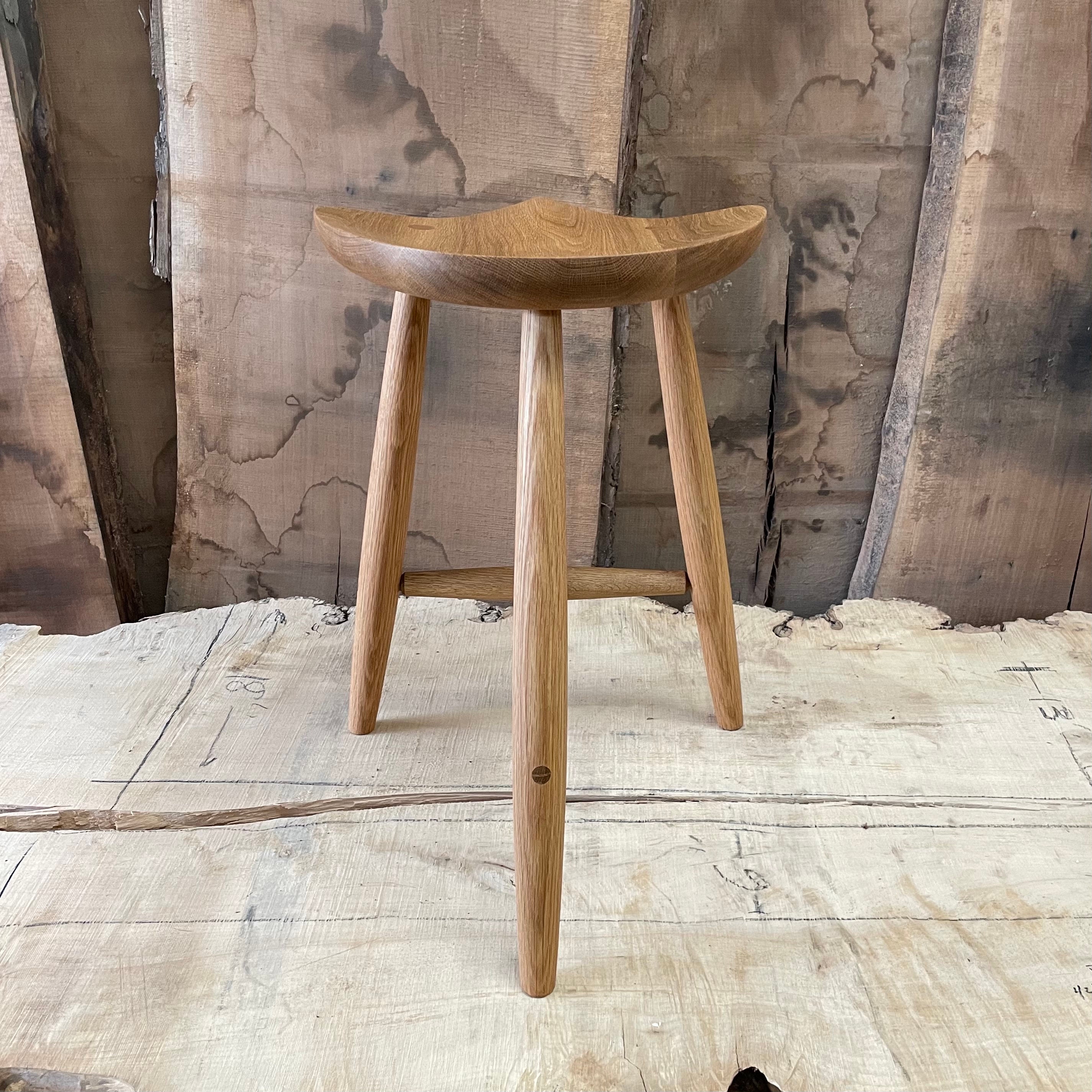 Milking Stool 3 in Walnut and White Oak Etsy UK